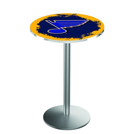 Holland Bar Stool Co 42" Stainless Steel St Louis Blues Pub Table L214S4228STLBlu